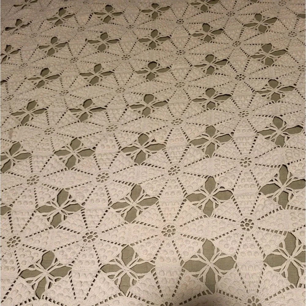 Vintage Hand‎ Crocheted Tablecloth Bedspread  Coverlet Large 86